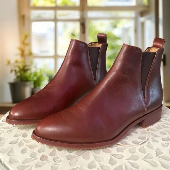 NISOLO Anthropologie $228 Chelsea Boots Women’s 9 Leather Ankle Sustainable NEW - Picture 3 of 14